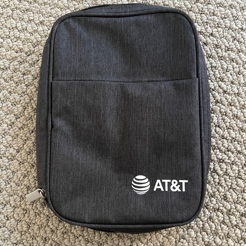 Branded Gray & Black Organizer Pouch for Cords